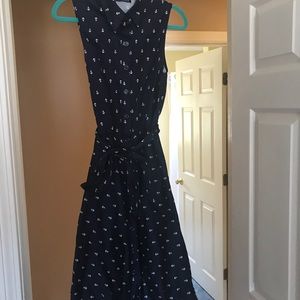 Anchor Button Down Dress with Wrap Around Tie